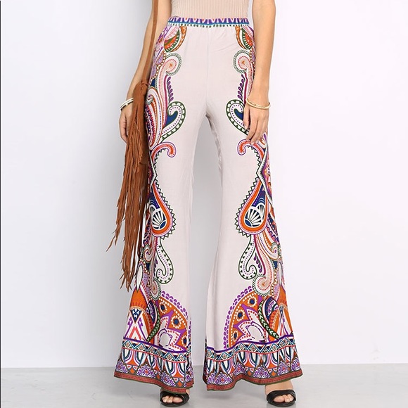Papaya Pants - Papaya Boho Multi Patterned Culottes Wide Leg
